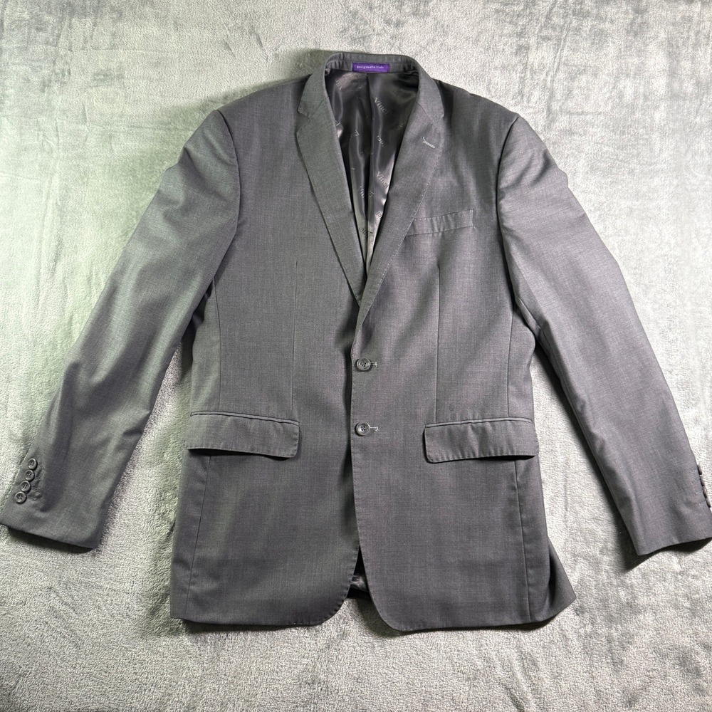 Vinci Blazer 42L Gray Modern Fit Sport Coat Designed in Italy